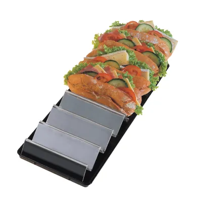 Neumärker Brötchenhalter Snackwelle II 10-51168 | Edelstahl | für 7 Brötchen | 56 x 17 cm | ohne Tablett