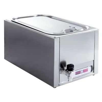 Neumärker Sous-Vide System 25L Edelstahl 05-90434 | Temperatursteuerung 45-100°C | Ablasshahn | Profi-Gargerät