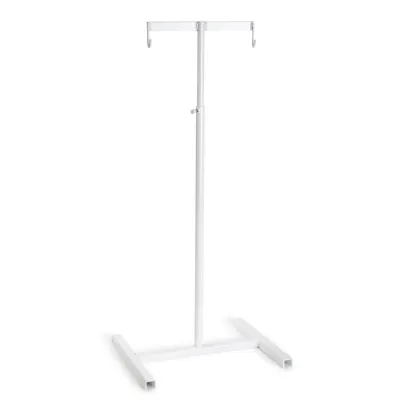 Ständer für Euterspender höhenverstellbar 60-90 cm | weißer Stahl | 2 Haken | 350x300x900 mm | 1,9 kg