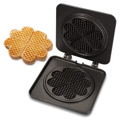 Neumärker Wechselplatten Sunny Waffel für Thermocook® | Herzwaffel-Form | 195x195x20 mm | Aluminiumguss Antihaft | 5 kg