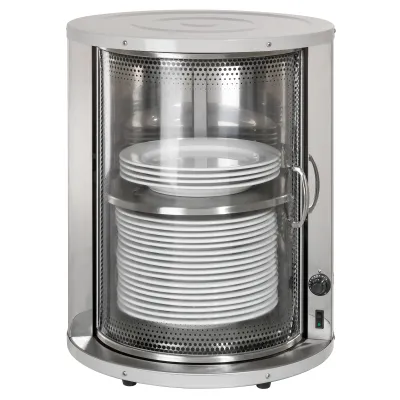 NEUMÄRKER Tellerwärmer 00-70280 | für 30-40 Teller | Edelstahl | regelbar | Glastür | Ø 320 mm