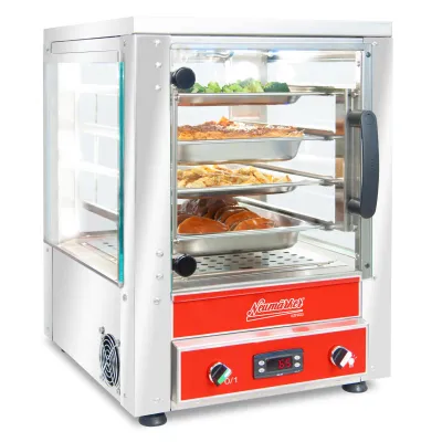 Thermo Tower Warmhaltevitrine 2.0 05-10309 | Gastronomie Speisewärmer | Edelstahl | 4x 1/2 GN | 30–110°C | 230V | 426x505x510mm