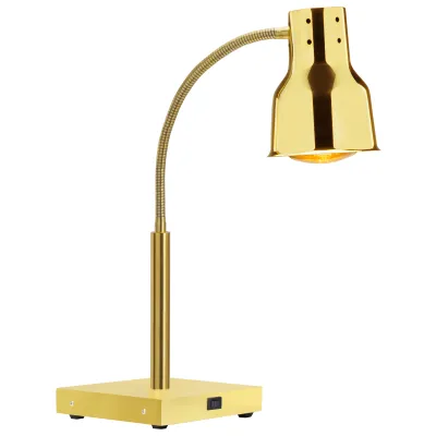 Neumärker Wärmelampe Tibet 10-10564 | Infrarot Wärmestrahler 250W 230V | flexibler Arm | Messing Gold