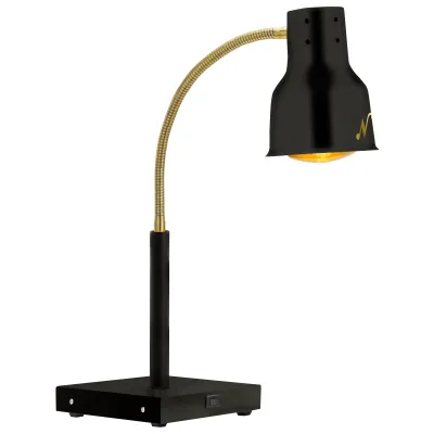 Neumärker Wärmelampe N125 Innovation 250W 230V 10-10563 | Flex-Arm | Metall matt-schwarz/gold | 220x220x400/850mm