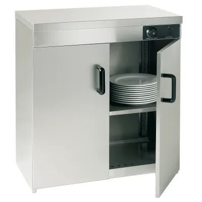 NEUMÄRKER Wärmeschrank 120 00-00151 | Tellerwärmer für 110-120 Teller Ø32cm | 2-türig | Edelstahl | Thermostat 0–85°C