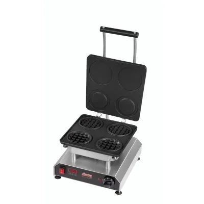 Neumärker Waffeleisen Thermocook® 12-40801-78 | Waffel-Burger Maker | 2 Waffeln Ø 100 mm | Wechselplatten | Edelstahl | 230V 2,8 kW