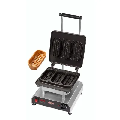 Neumärker Waffeleisen Thermocook® 12-40801-65 | Snackschalen-Multifunktionsgerät | 3 Waffeln 165x75x40 mm | 2,8 kW | Edelstahl