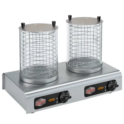 Neumärker Würstchenwärmer Hot-Dog II 13-50169 | Profi Wurstwärmer 1,4 kW | Edelstahl | Glaszylinder Ø 200 mm | 570x326 mm | 16 kg