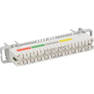 CobiNet LSA-Trennleiste 2/10 zu 10 DA 112621 | Fernmeldeleiste | Farbcode | große Rangierdrahtführungen | weiß