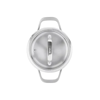 NINJA Bratentopf EverClad C90216DE | Edelstahl 16 cm Ø | 1,4 l | Glasdeckel | Induktion | Ofenfest 315°C