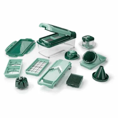 Genius Allesschneider Nicer Dicer Fusion Smart A33811 | 16-teilig | Würfeln, Hobeln, Julienne, Spiralschneider | Mint
