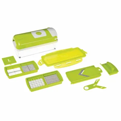 Genius Nicer Dicer Smart | Gemüseschneider Set 7-teilig | Edelstahl | Kiwi Grün | Würfeln & Hobeln