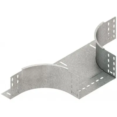 NIEDAX Anbau-Abzweigstü​ck RTA 110.400 | T-Stück Kabelrinne 110x400 mm | Stahl bandverzinkt | integrierter Verbinder