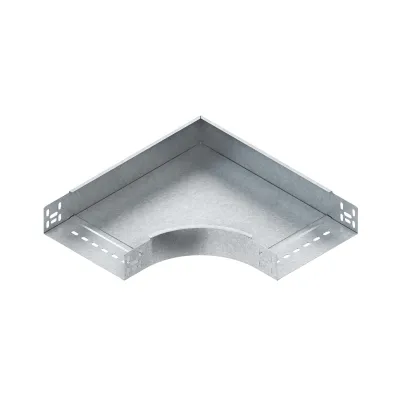 Niedax Bogen für Kabelrinne RES 60.200 F | 90° horizontal | 60x200 mm | Innenradius 138 mm | Stahl verzinkt