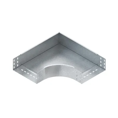 Niedax Bogen für Kabelrinne RES 85.400 | 90° horizontal | 85x400 mm | integrierter Verbinder | Stahl bandverzinkt