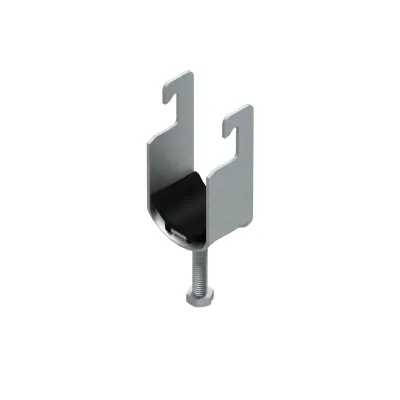 NIEDAX Bügelschelle BUK 58 | 54-58mm | für Profilschiene | Stahl feuerverzinkt | 1 Kabel | Polypropylen Wanne schwarz