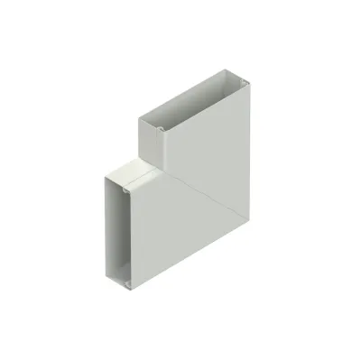 NIEDAX Flachwinkel 90° LUWC 60.100 R | Leitungsschutzkanal Eckstück | 100x60 mm | Stahl bandverzinkt | RAL 9010 Weiß