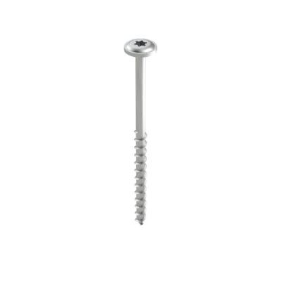 NIEDAX Holzschraube NHS 6X100/TK-T30 V | Tellerkopf 14 mm | TX T30 Antrieb | 6x100 mm | Stahl verzinkt | Teilgewinde