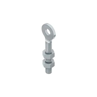 Niedax Ringschraube RCM 8 | M8 Holzgewinde | Stahl verzinkt | 45 mm Schaftlänge | inkl. 2 Muttern | blaupassiviert