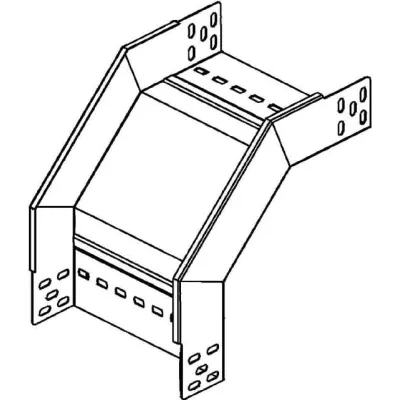 Niedax Rinnenfallbogen RFD 85.200 | 90° Kabelrinne vertikal | 85x200 mm | Stahl bandverzinkt | integrierter Verbinder