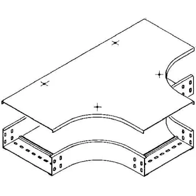 Niedax Deckel T-Stück RTSDV 100 | für Kabelrinne | Drehriegelverschluss | Stahl bandverzinkt | Breite 104 mm