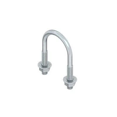 Niedax Rundstahlbügel MIRB 30 F | U-Bügel M6x28mm | Ø30mm | H60mm | Stahl feuerverzinkt | mit 2 Muttern