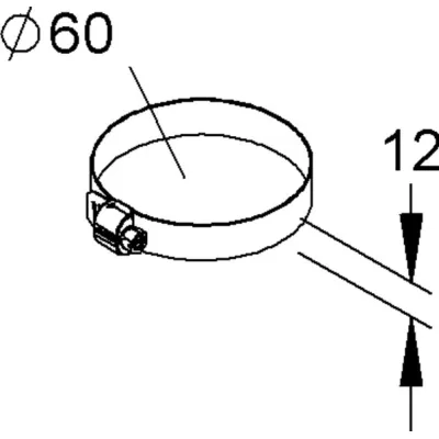 NIEDAX Schneckengewindeschelle MISS 60/12 E3 | Befestigungsschelle für Rohr Ø60 mm | Edelstahl V2A | Höhe 12 mm