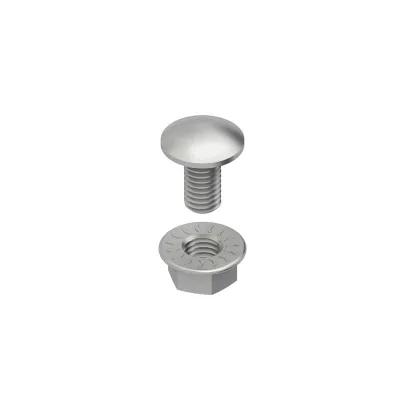 Niedax Flachrundschraube FLM 6X12 F | M6 x 12 mm | feuerverzinkt | inkl. Flanschmutter | Stahl