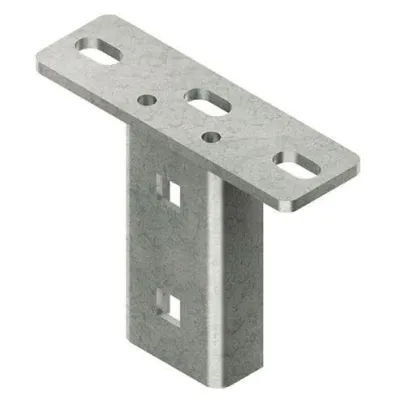 Niedax Schraubkopfplatte KU 4530 F | für U-Profil U 4530 | Deckenmontage | Stahl feuerverzinkt | 130x40x5 mm