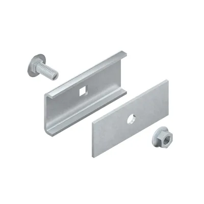 NIEDAX Stoßstellenverbinder KLMV 40 | Längsverbinder Kabelleiter | Stahl verzinkt | 41x100 mm | 40 mm Systemhöhe