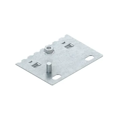 NIEDAX Trennsteghalteplatte RTPH 50 M6 | Kabelrinne Adapter | 59x83mm | Stahl bandverzinkt | Klemmbefestigung