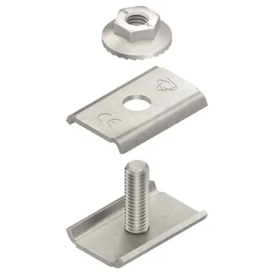 Niedax Universalverbinder GRV M6X20 V | Gitterrinnen-Verbinder | Stahl verzinkt | für Kabeltragsystem 100–600 mm