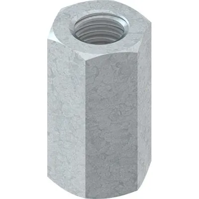 Niedax Verbindungsmuffe VBSM12 | M12 x 40 mm | sechskant | Stahl verzinkt | durchgehendes metrisches Gewinde
