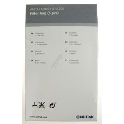 NILFISK 107419590 FILTER BAG AERO 5 PCS