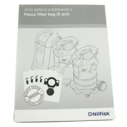 NILFISK 107419592 FLEECE FILTER BAG 5 PCS ATTIX 40/50