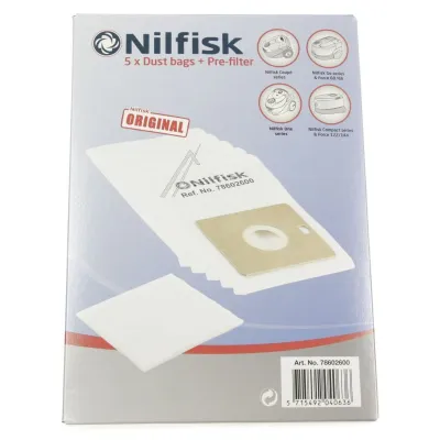 Nilfisk Staubsaugerbeutel 78602600 5 Stück + Filter für Nilfisk Staubsauger