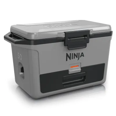 Ninja Kühlbox FB151EUGY | FrostVault Hard Cooler 47L | hält Eis 6 Tage | Trockenfach | robust | schiefergrau