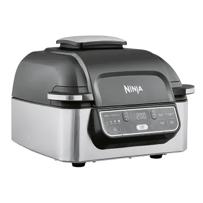 Ninja Foodi Grill & Heißluftfritteuse AG301EU | 5-in-1 Airfryer | 5,7L | 1.750W | 265°C max. | Schwarz/Silber