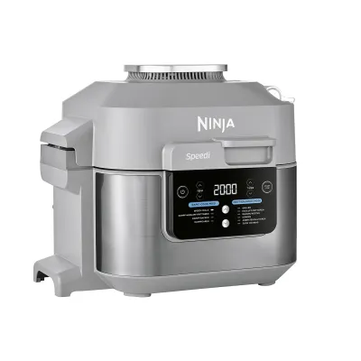 Ninja Multikocher & Heißluftfritteuse ON400EU | 10-in-1 Airfryer | 5,7L | Dampfgarer | Schnellkocher | Meersalzgrau