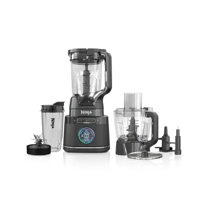 Ninja Standmixer TB401EU | 3-in-1 Mixer & Food-Processor | 1200 Watt | 2,1l Kunststoffbehälter | 6 Programme | Schwarz