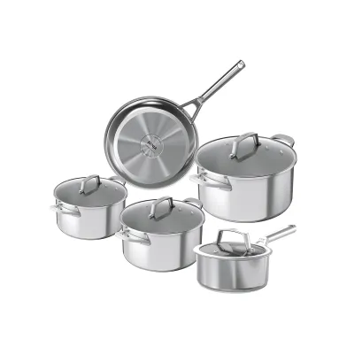 NINJA Topf- und Pfannen-Set C65000DE | Zerostick 5-teilig | Edelstahl | induktionsgeeignet | kratzfest