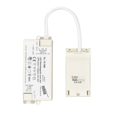 NOBILE LED-Betriebsgerät EL-15-350 | 8-15W 350mA | Konstantstrom | IP20 | Einbau | 22–43V | nicht dimmbar