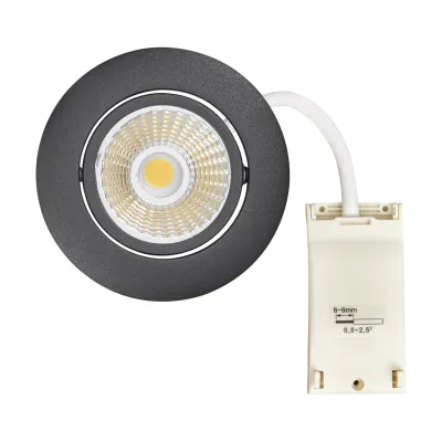 Nobile LED-Downlight | 8W | 3000K | 570lm | dimmbar | Aluminium | Ø68mm | schwarz-matt | Einbauleuchte