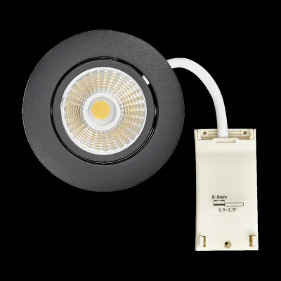 Nobile LED-Downlight | 8W | 3000K | 570lm | dimmbar | Aluminium | Ø68mm | schwarz-matt | Einbauleuchte