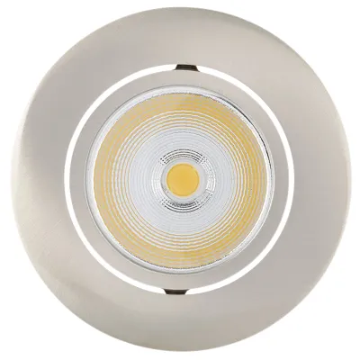 NOBILE LED-Deckeneinbaustrahler 5068 ECO Flat | 7,5W 3000K 480lm Ra98 | flache Einbautiefe | Aluminium Nickel