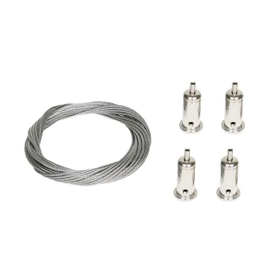 nobilé Seilabhängung NO-1560960000 für LED Panel Q2/Q2S/R2/R2S/R1S | 4er Set | 1,5m | stufenlos verstellbar | Stahl