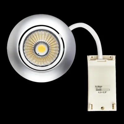 Nobile LED Einbaustrahler 5068 ECO DOB 1867050113 | Downlight 6W 4000K 600lm | flach | Aluminium | chrom-matt | Ø 88mm