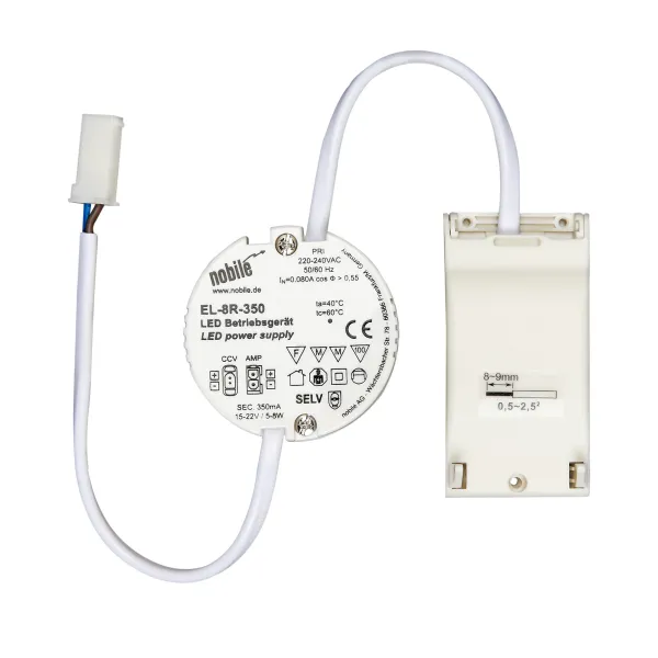 NOBILE LED-Betriebsgerät EL-8R-350 | 350mA | 5-8W | Konstantstrom-Trafo | IP20 | nicht dimmbar | Weiß