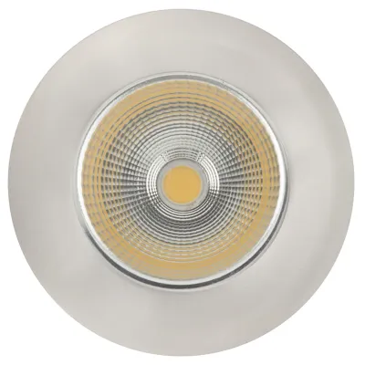 NOBILE LED Einbau-Downlight 5068 ECO Flat IP44 | 8W 780lm 3000K | 38° Abstrahlwinkel | Aluminium Ø80mm | Nickel