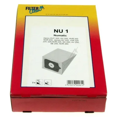 NU1-Beutel für Staubsauger Filterclean 000278K 3er-Pack